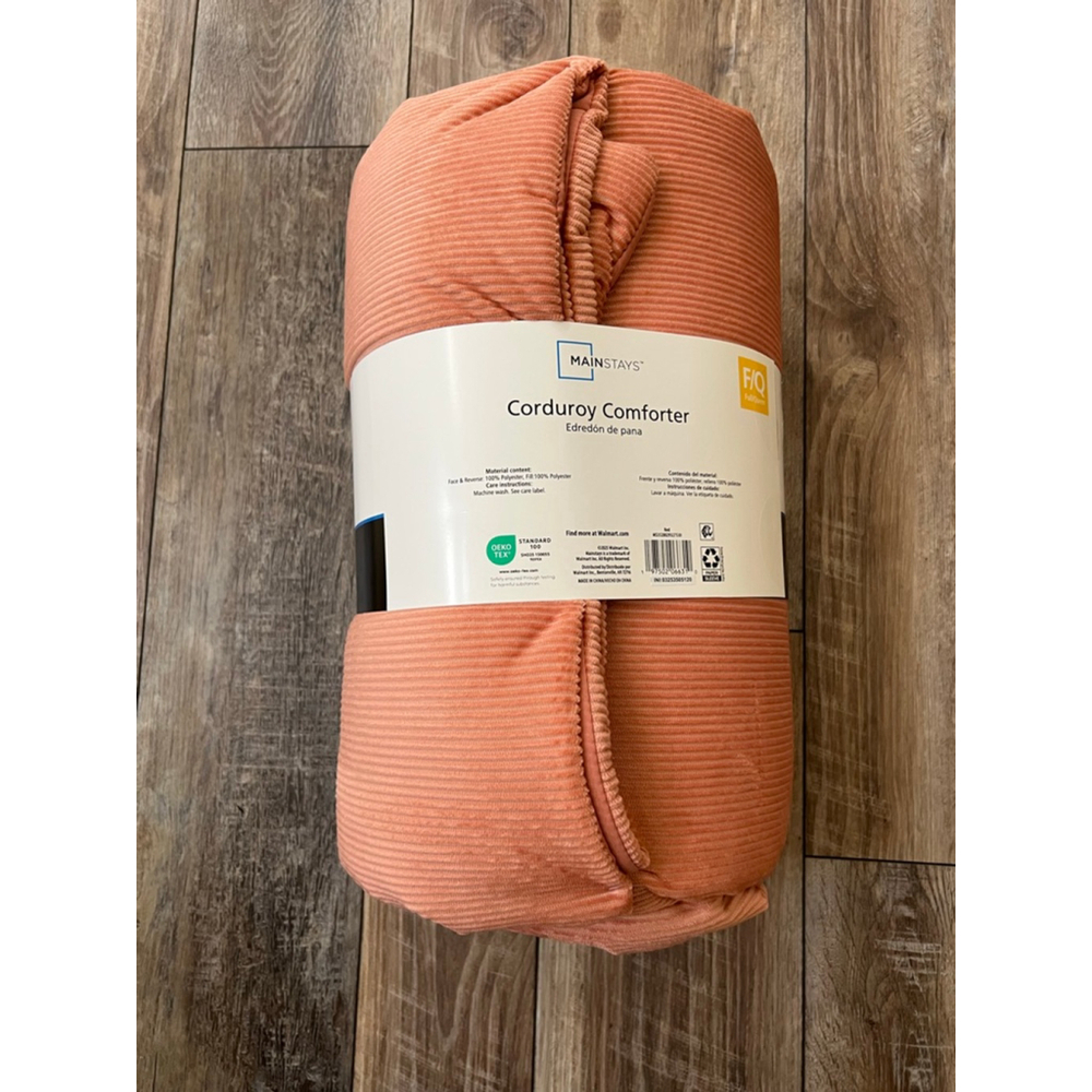 NEW Mainstays Super Soft Terracotta Corduroy Comforter Full/Queen - Picture 8 of 9